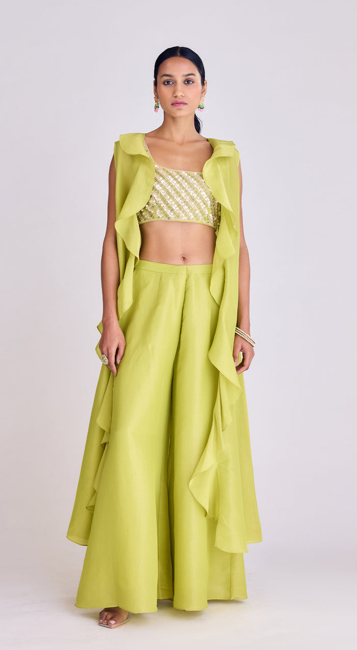 Lime Tissue Cape Set