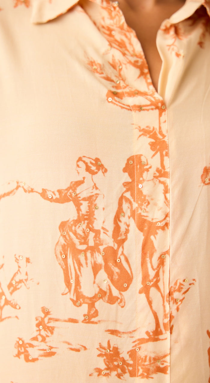 Peach Cotton Linen Co-ord Set