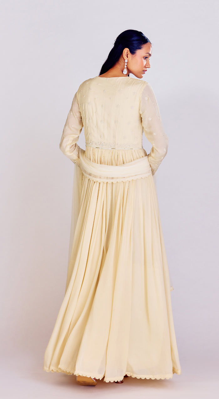 Ivory Embroidered Anarkali