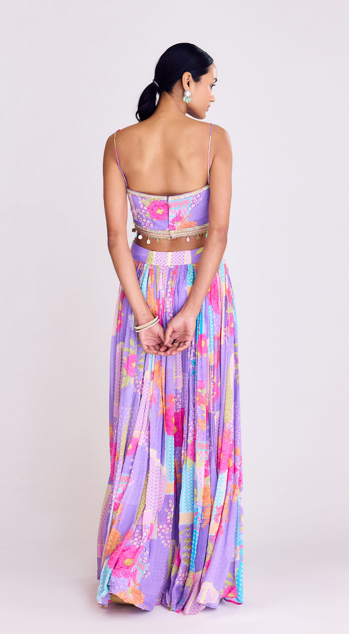 Purple Skirt Set with Cape by Basanti Kapde Aur Koffee