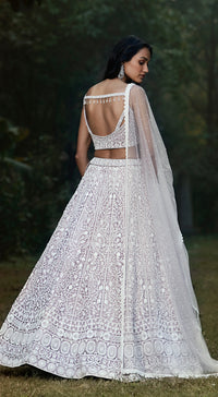 Lilac Lehenga Set with Thread Embroidery