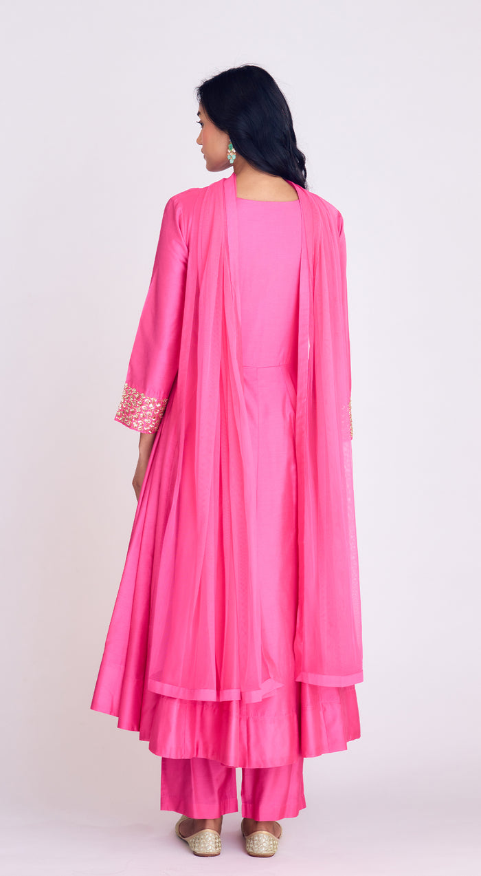 Pink Embroidered Anarkali