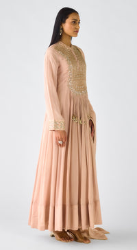Blush Pink Chiffon Embroidered Anarkali Set