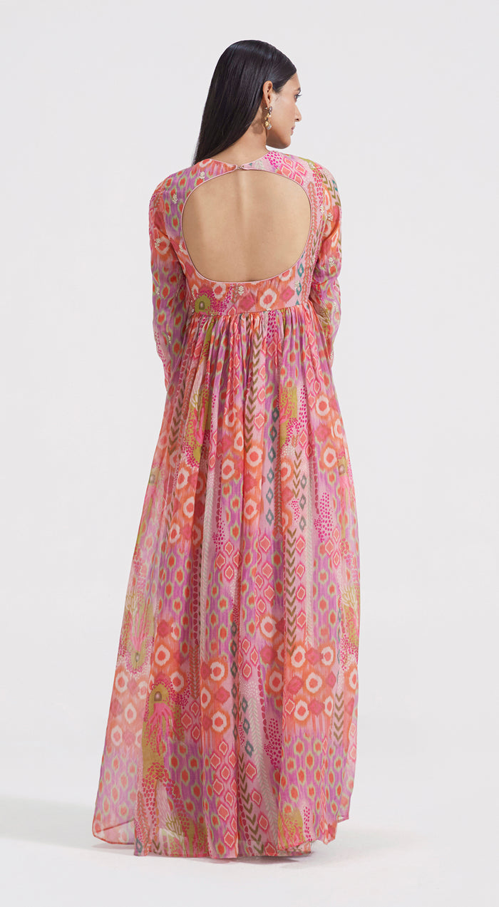 Multicoloured Anarkali With Dupatta