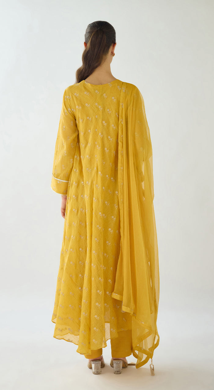 Yellow Bloom Chanderi Suit Set
