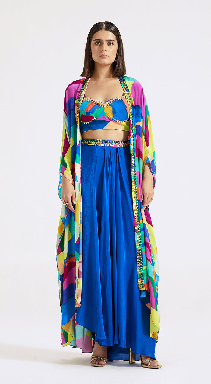 Multicolored Skirt Set