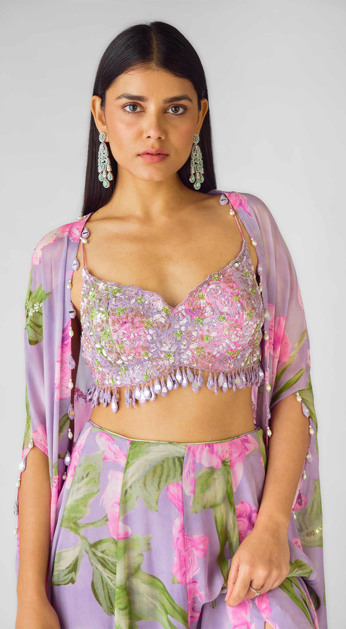 The Mystical Lilacs Cape Set