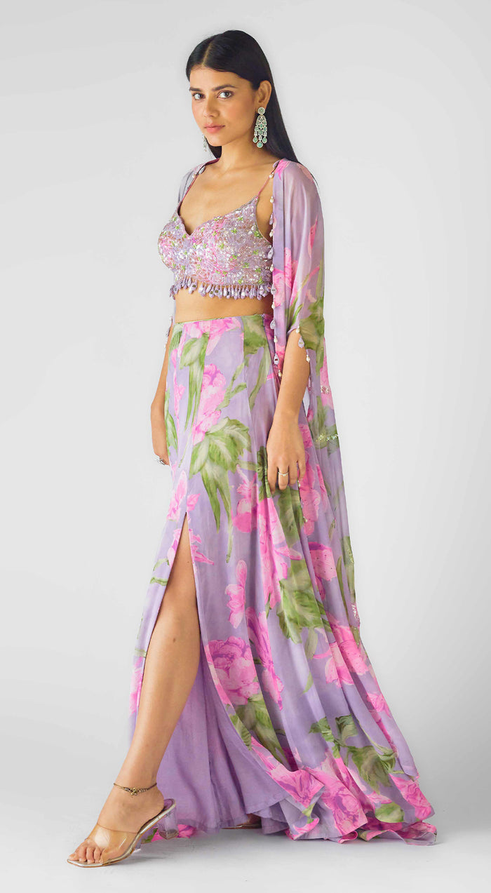 The Mystical Lilacs Cape Set