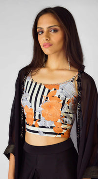 The Tangerine Mirage Sharara & Cape Set