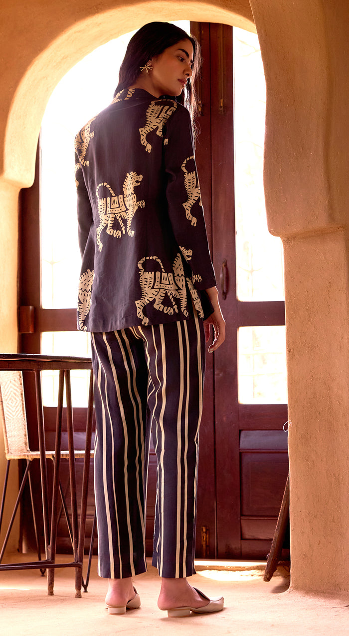 Black Stripes Abstract Co-ord Set