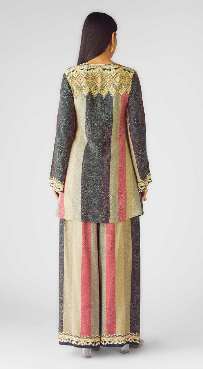 Pink Muslin Embroidered Co-ord Set