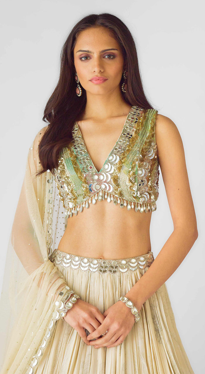 The Coral Wilderness Lehenga