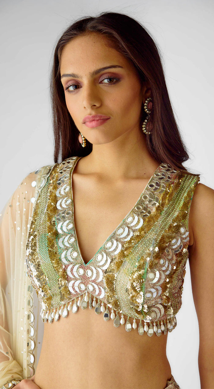 The Coral Wilderness Lehenga