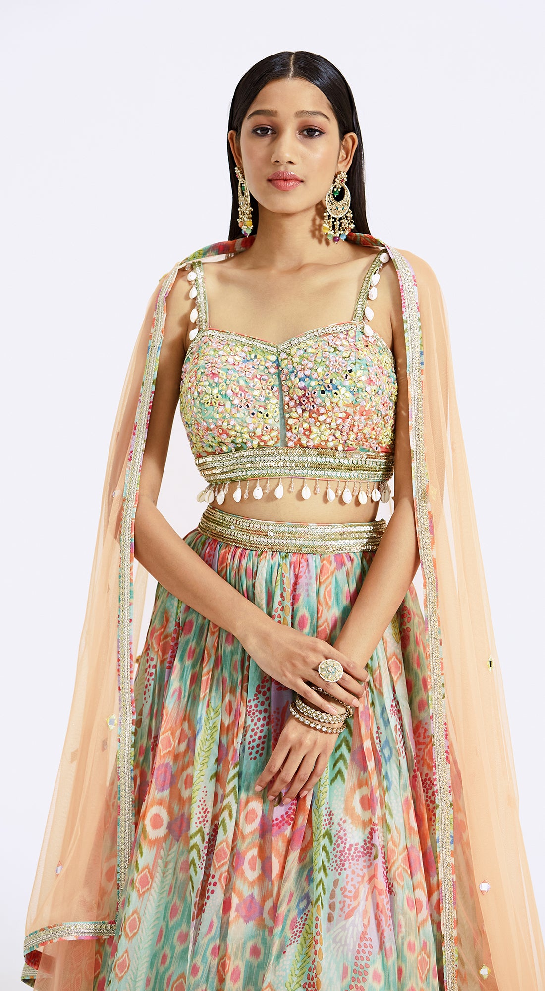 Multicoloured Lehenga Set