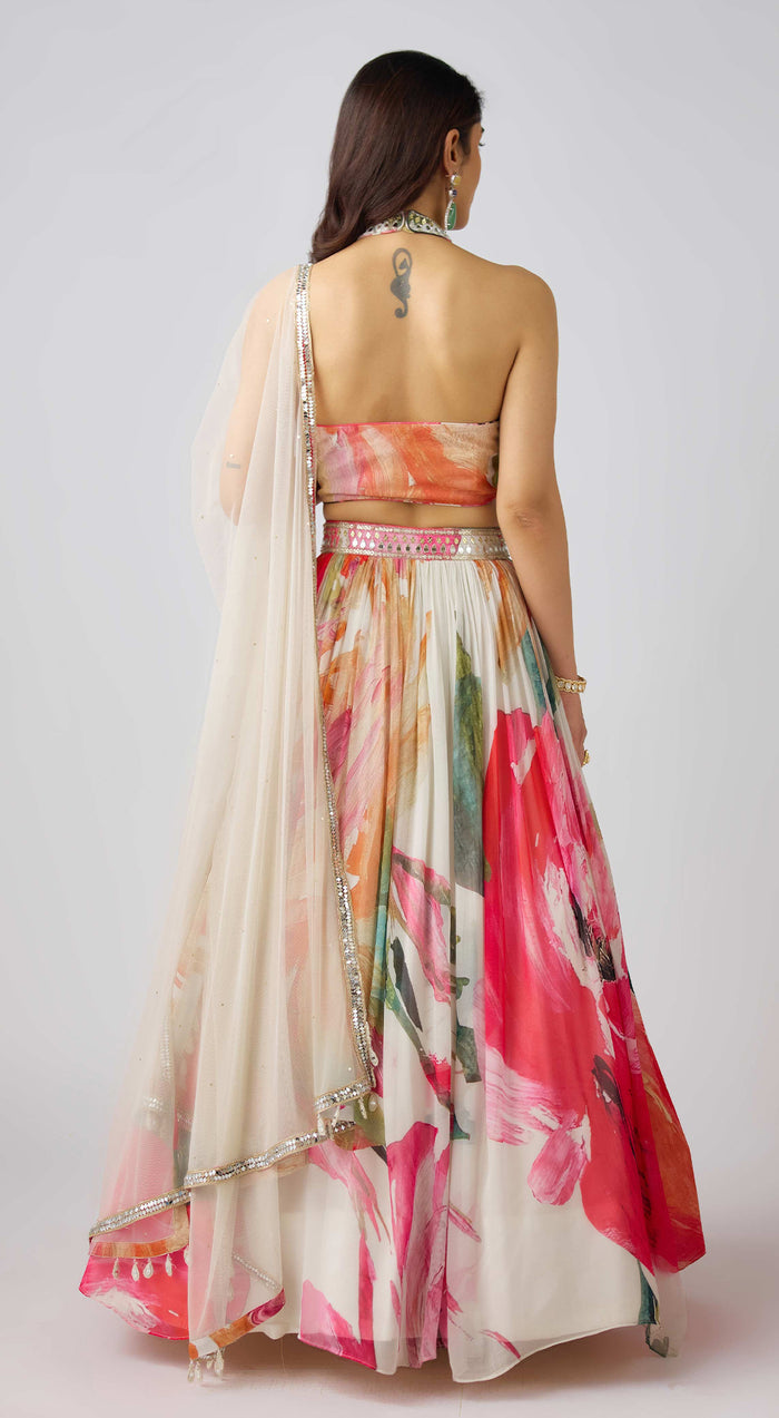 Multi Embroidered Lehenga Set