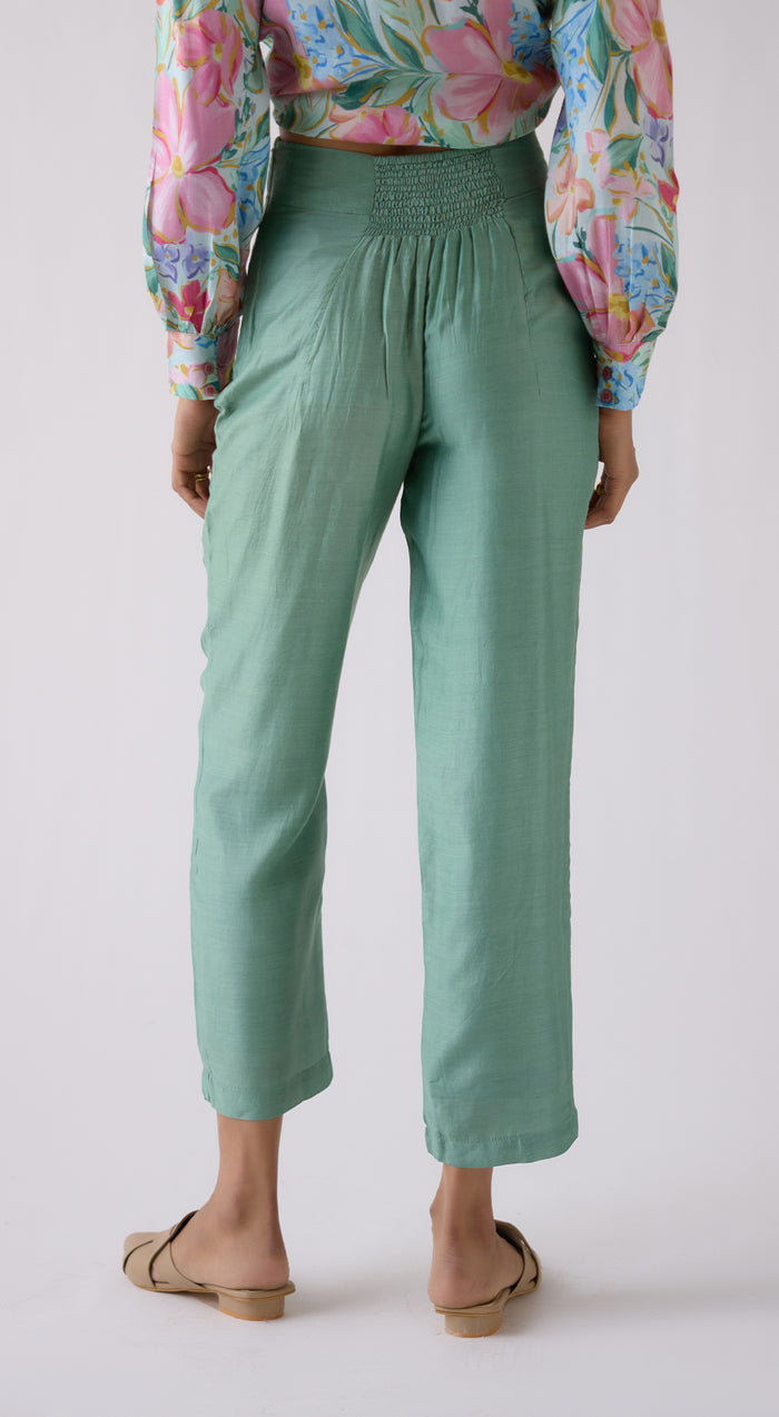 Green Straight-Fit Trousers