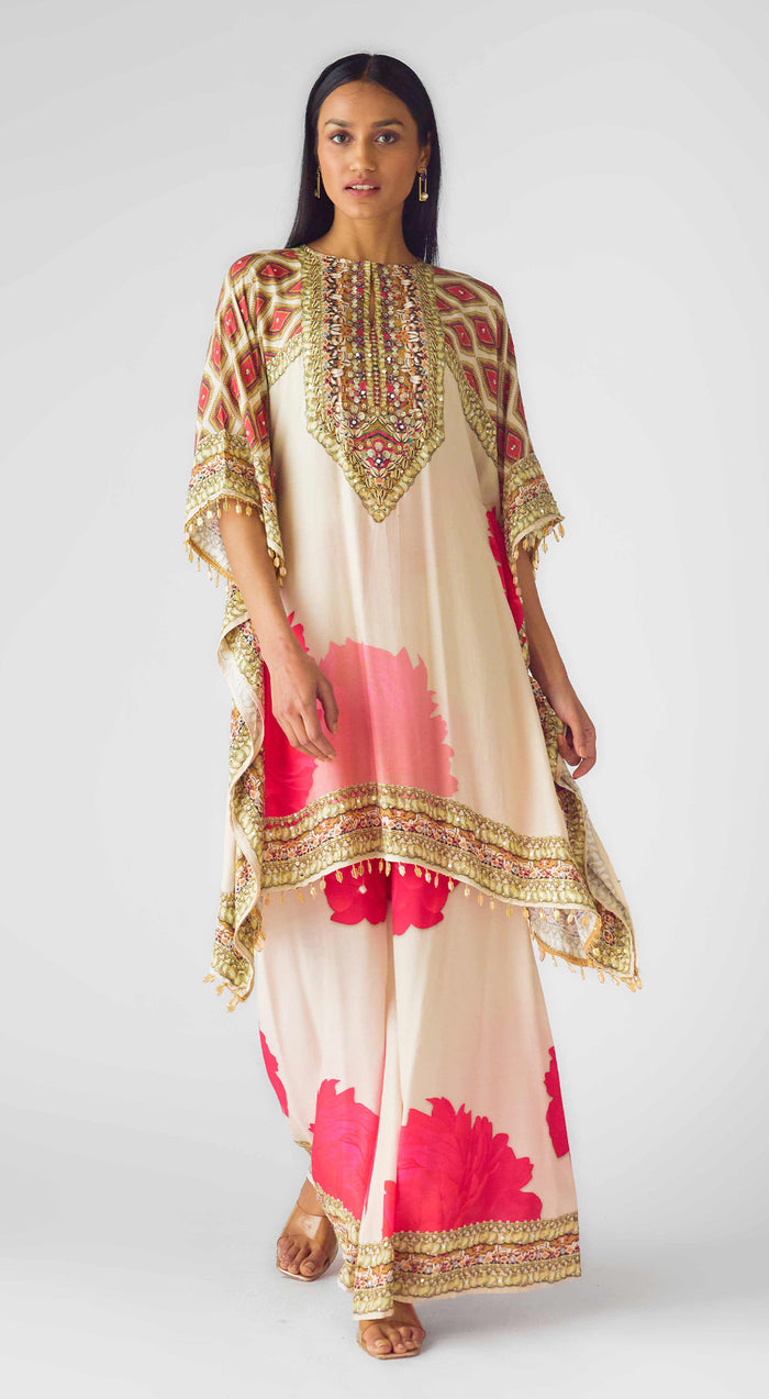 Ivory Muslin Embroidered Suit Set