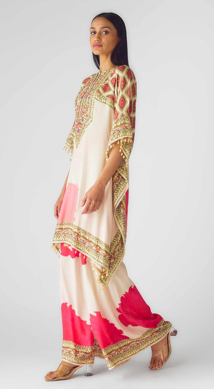 Ivory Muslin Embroidered Suit Set