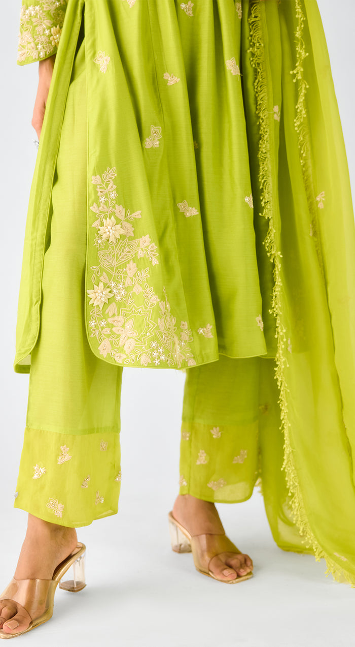 Blush Pink Chiffon Embroidered Suit Set