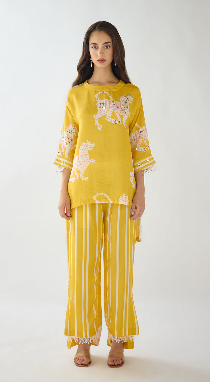 Yellow Tygra Myth Cotton Co-ord Set