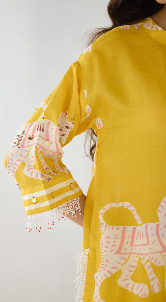 Yellow Tygra Myth Cotton Co-ord Set