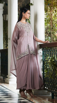 Lilac Embroidered Kaftan Set