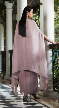 Lilac Embroidered Kaftan Set