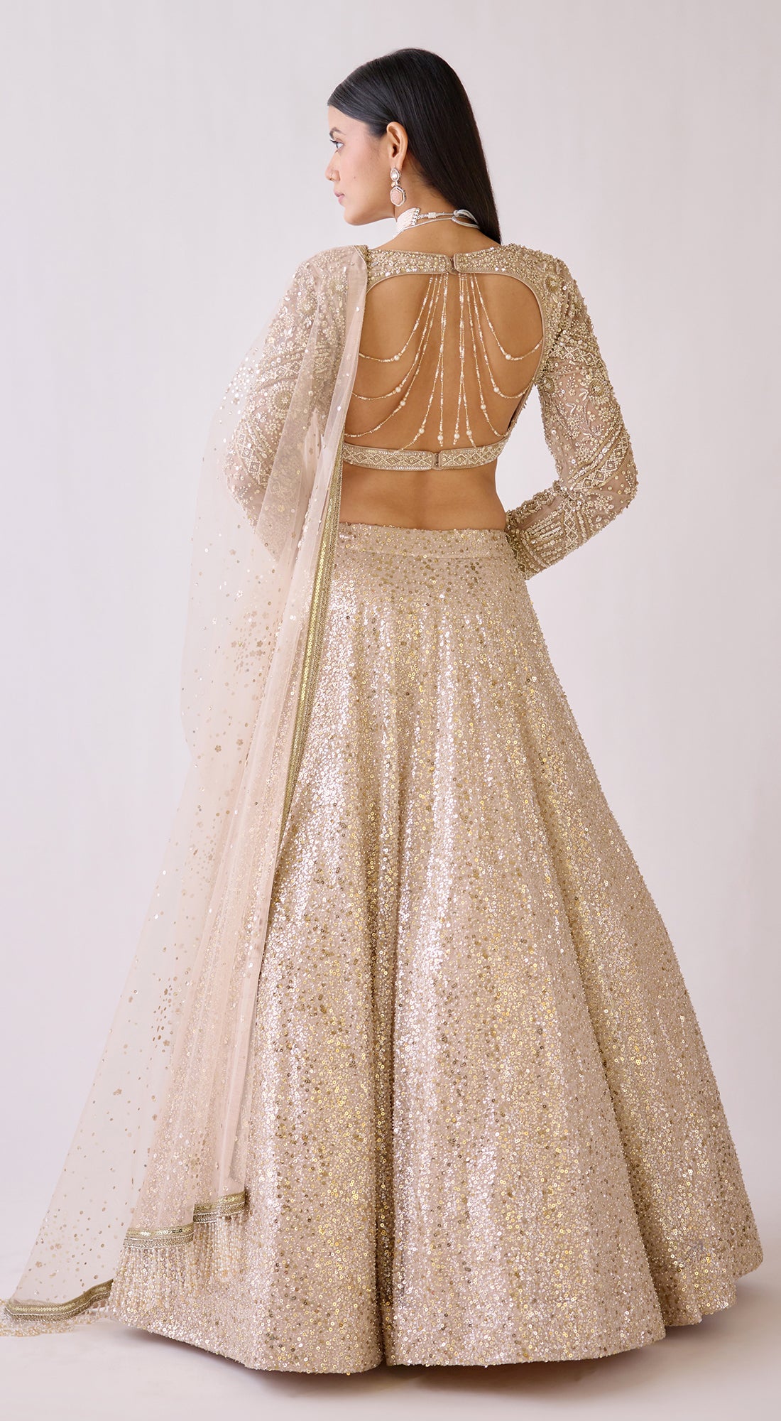 The Stardust Champagne Lehenga