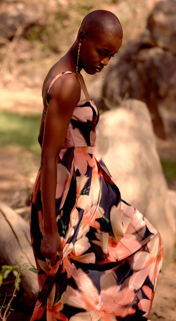 The Midnight Flora Muslin Dress