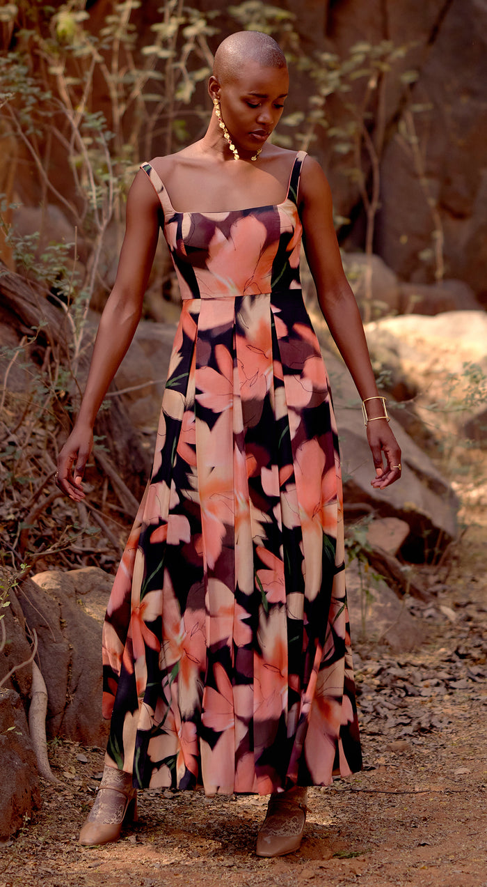 The Midnight Flora Muslin Dress