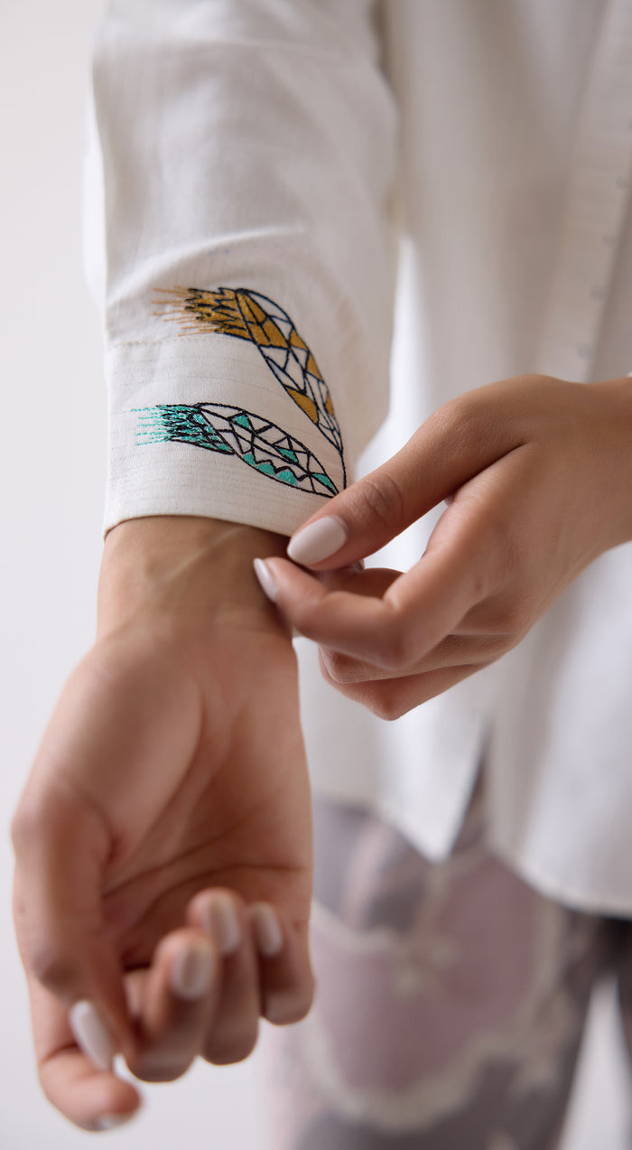 Ivory Cotton Blend Shirt