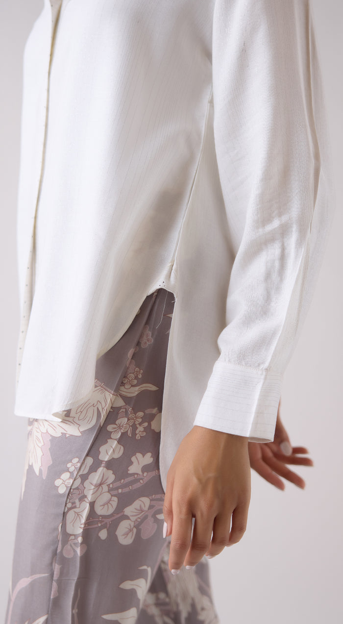 Ivory Cotton Blend Shirt