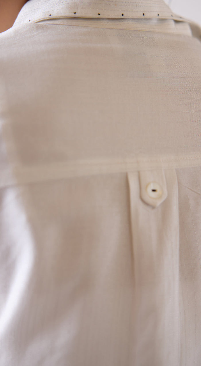 Ivory Cotton Blend Shirt