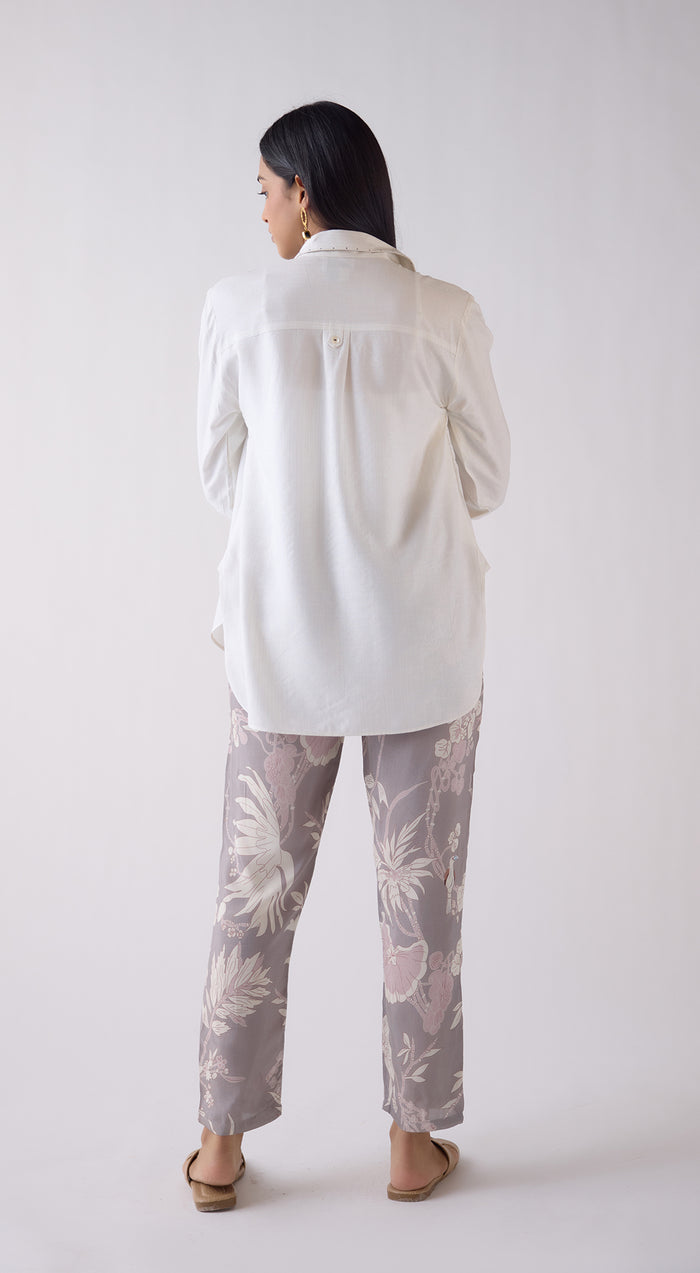 Ivory Cotton Blend Shirt