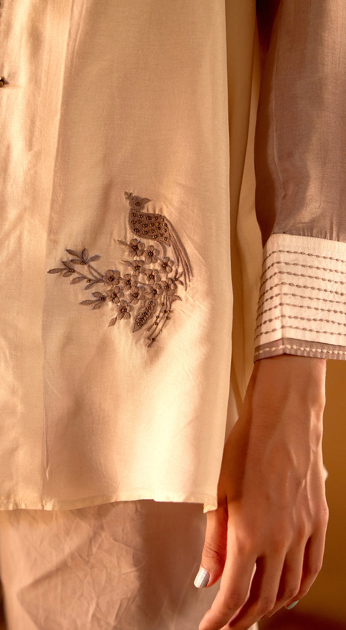 The Ivory Sandscript Muslin Shirt