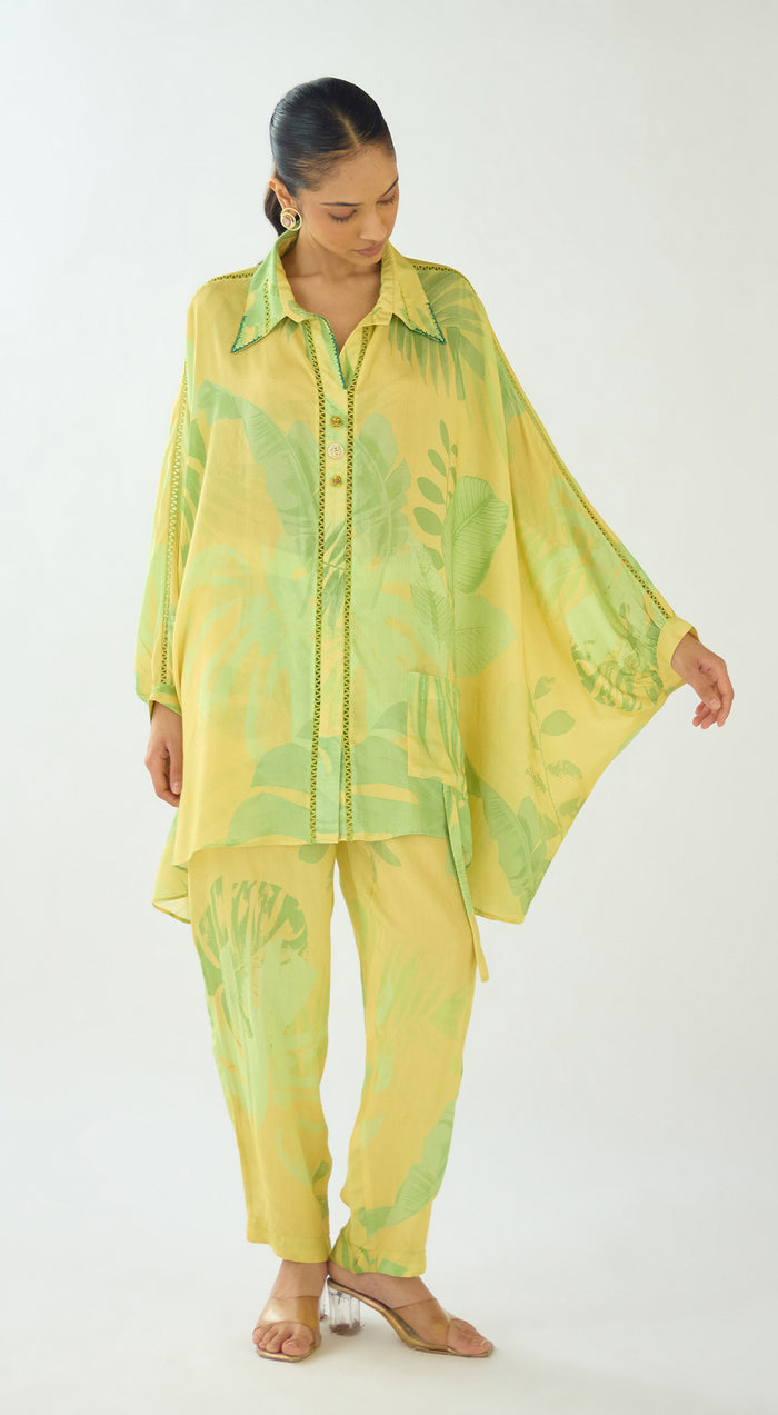 Lush Yellow Aura Muslin Co-ord Set