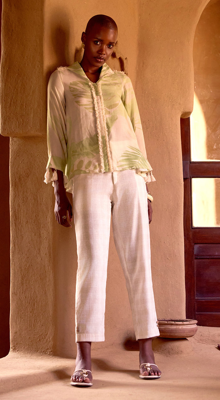 Ivory Palm Reverie Muslin Shirt