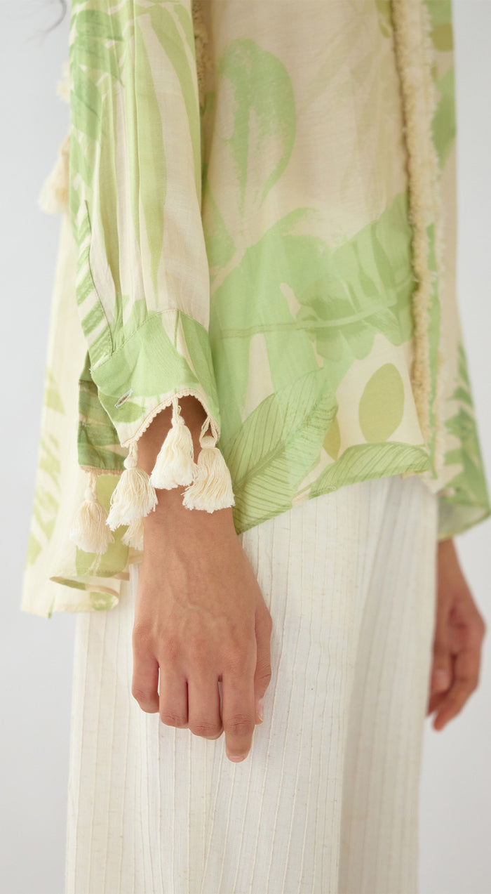 Ivory Palm Reverie Muslin Shirt