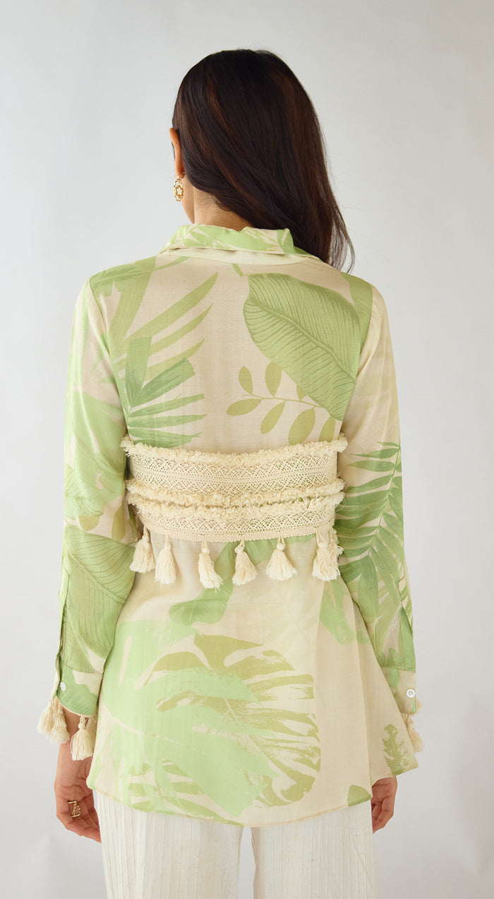 Ivory Palm Reverie Muslin Shirt