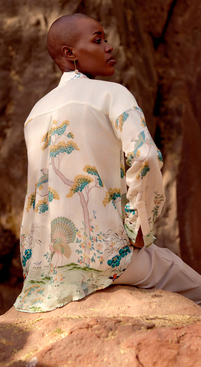 The Wild Silk Peacock Garden Shirt