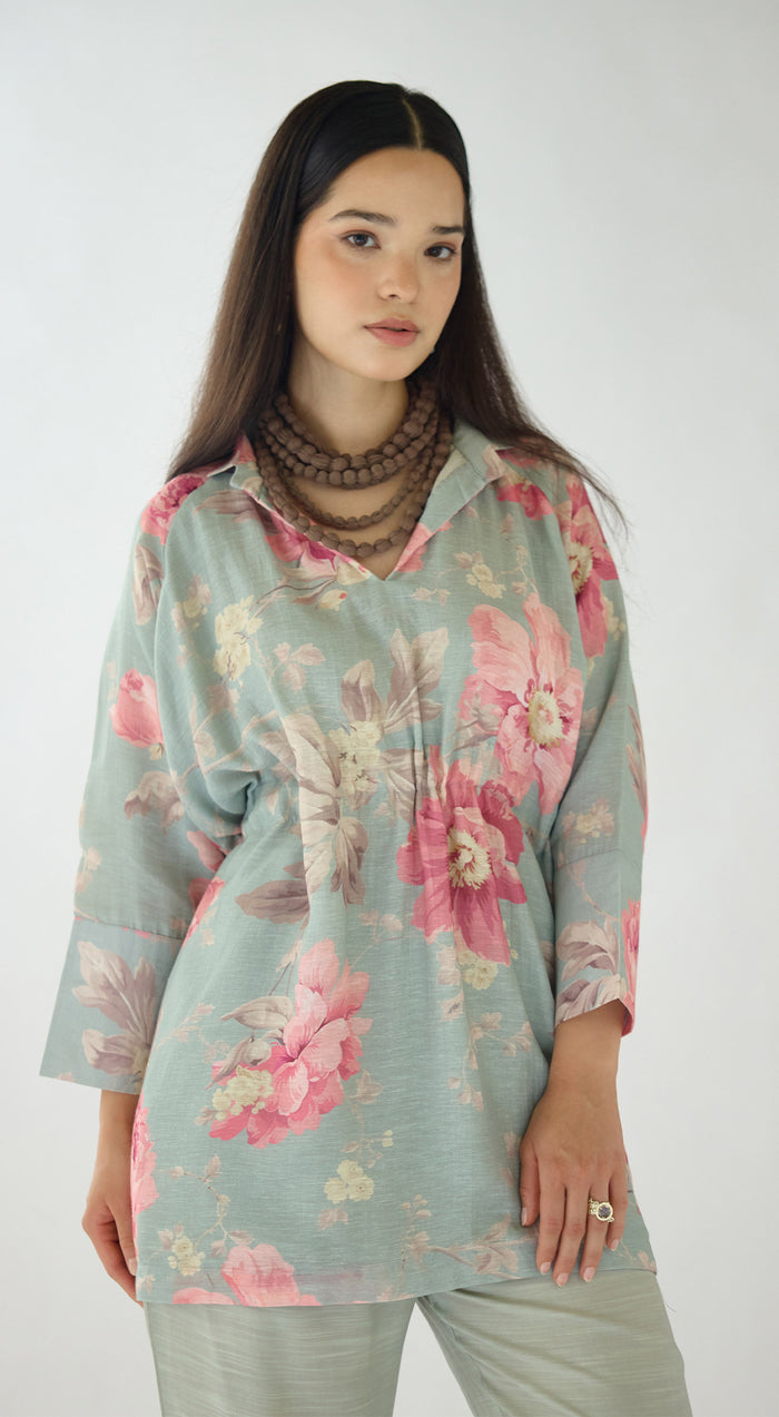 Green Dust Light Petals Co-ord Set