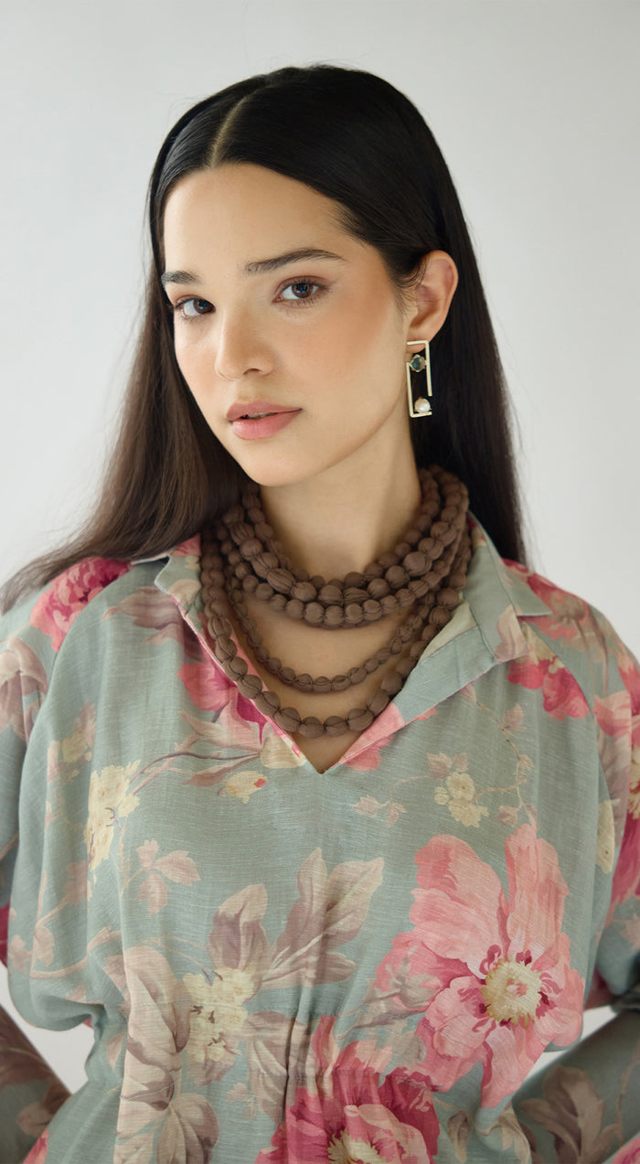 Green Dust Light Petals Co-ord Set