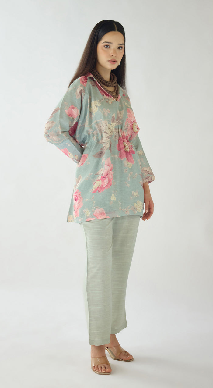 Green Dust Light Petals Co-ord Set