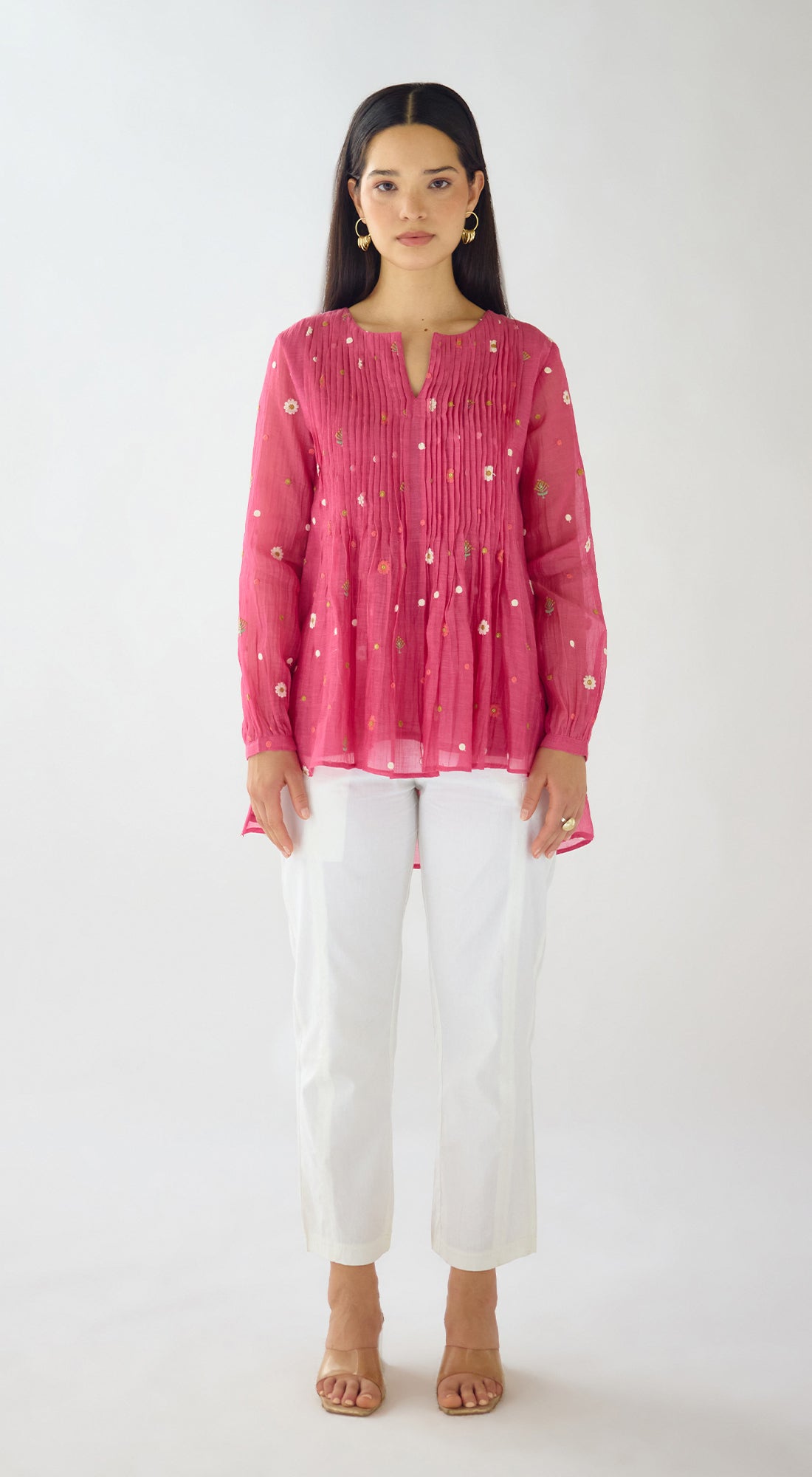 Threaded Rose Cotton Tunic