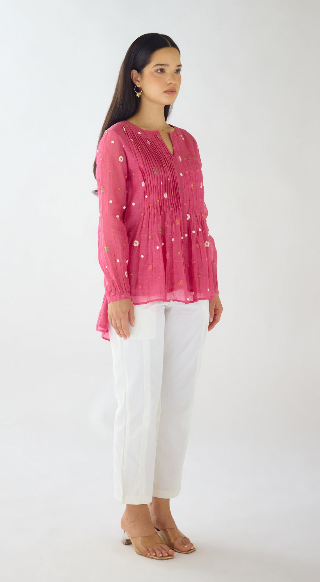 Threaded Rose Cotton Tunic
