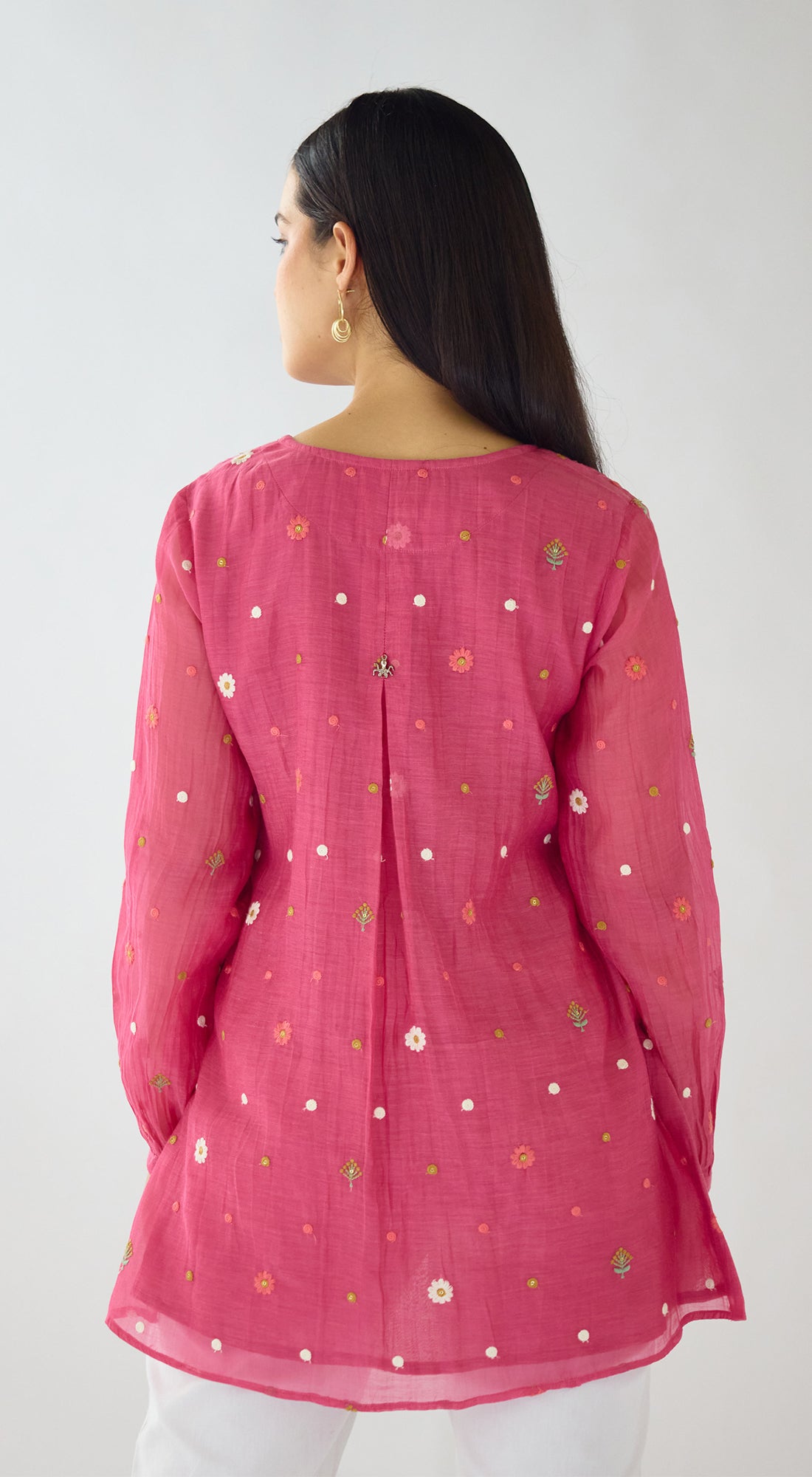 Threaded Rose Cotton Tunic