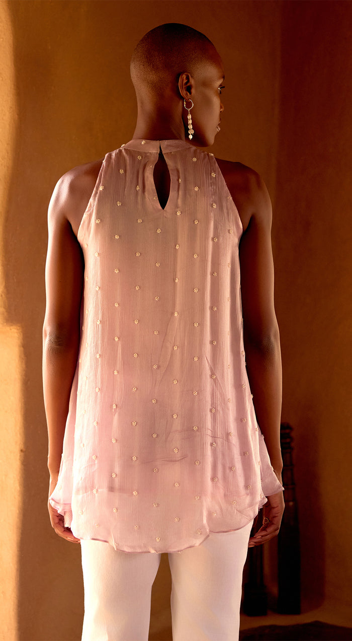 Mauve Pearl Embroidered Top