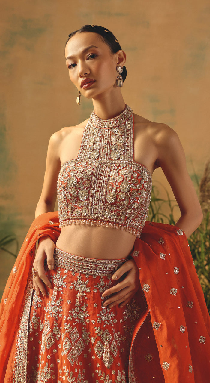 The Saffron Mirage Lehenga