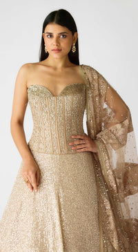 Tripti Dimri in The Champagne & Sparkle Corset Lehenga