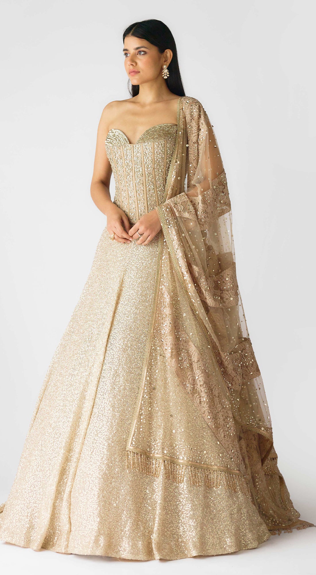 Tripti Dimri in The Champagne & Sparkle Corset Lehenga